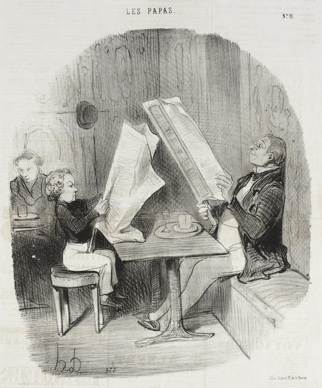 Dziecko, które bawi się byle czym. Le Constitutionnel wystarcza mu na cały wieczór autorstwa Honoré Daumier