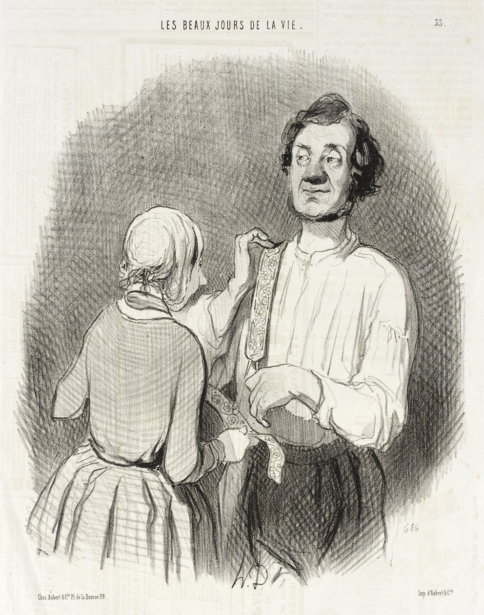 Dzień święta i szelek. autorstwa Honoré Daumier