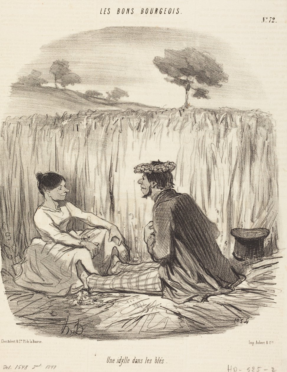Sielanka w zbożu autorstwa Honoré Daumier