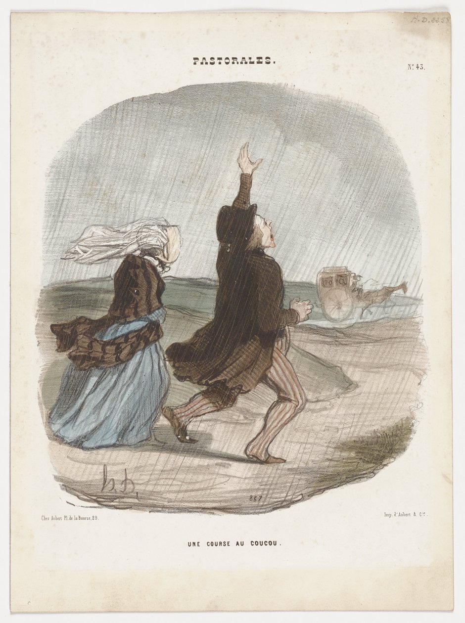 Wyścig kukułek. (Pastorale nr 43) autorstwa Honoré Daumier