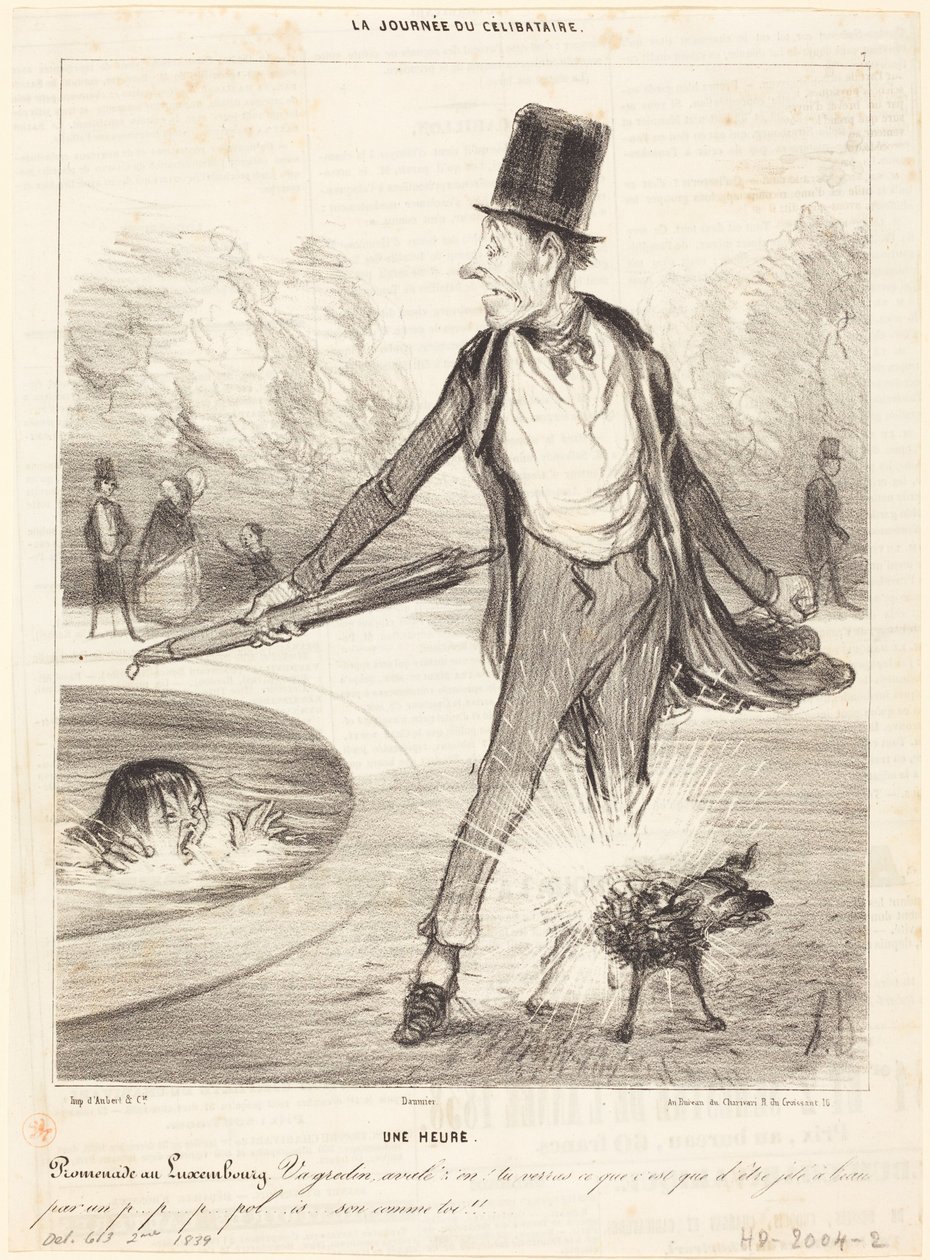 Godzina - Spacer po Ogrodzie Luksemburskim autorstwa Honoré Daumier