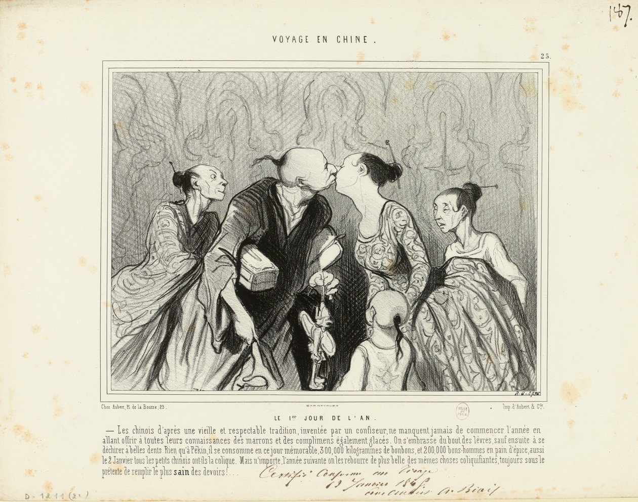 Podróż do Chin nr 25: Pierwszy dzień roku. – Chińczycy zgodnie ze starą i szanowaną tradycją... autorstwa Honoré Daumier