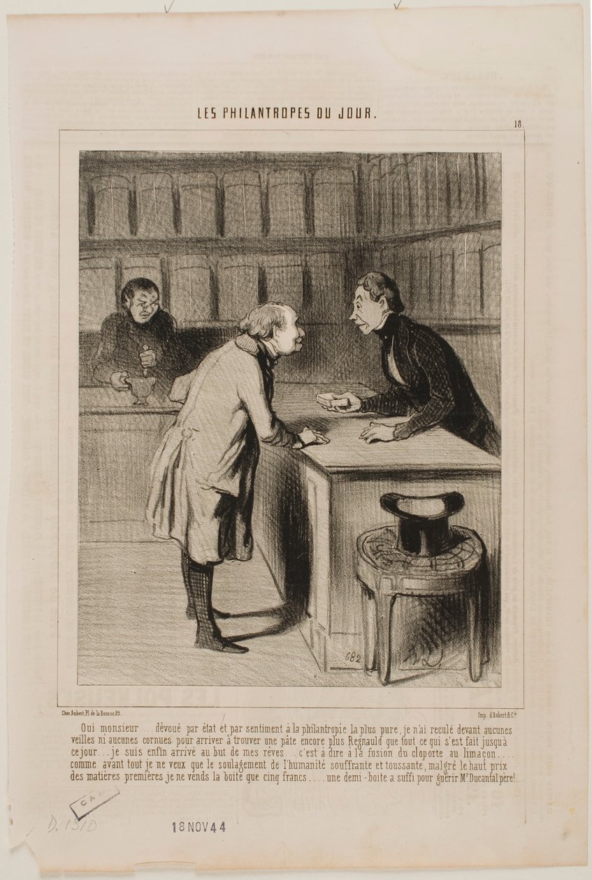 Tak, Monsieur, całkowicie oddany państwu i memu filantropijnemu przeznaczeniu… autorstwa Honoré Daumier