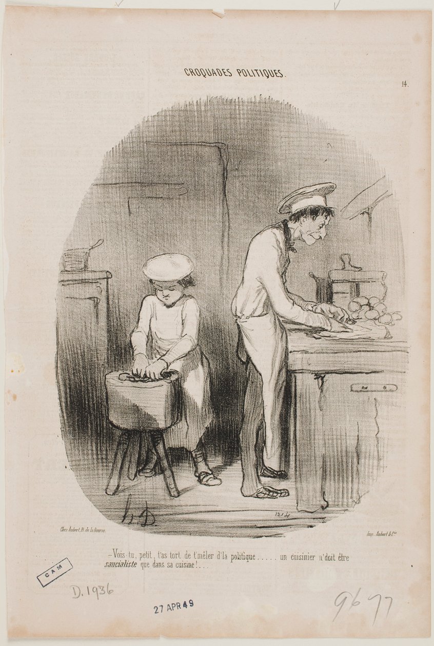 Widzisz, młody człowieku, naprawdę nie powinieneś wtrącać się do polityki. autorstwa Honoré Daumier