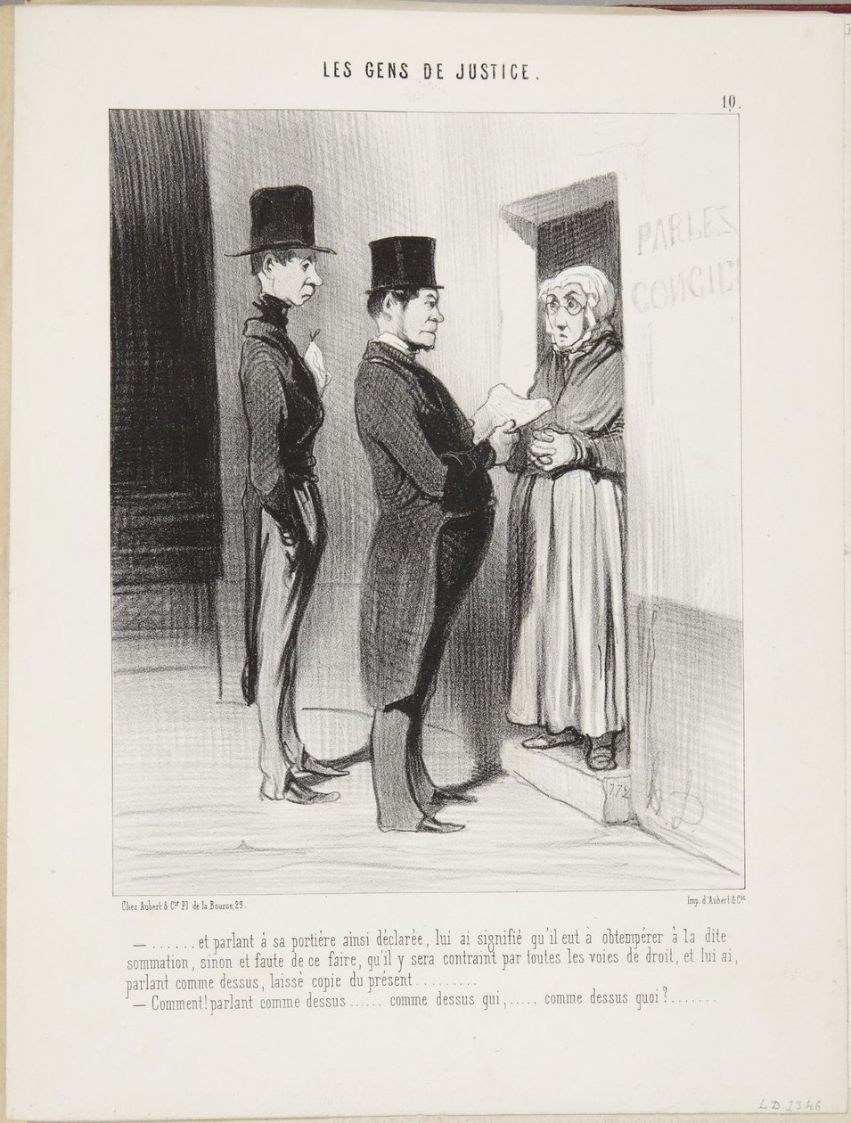 ...i rozmawiając ze swoją tak określoną dozorczynią... autorstwa Honoré Daumier