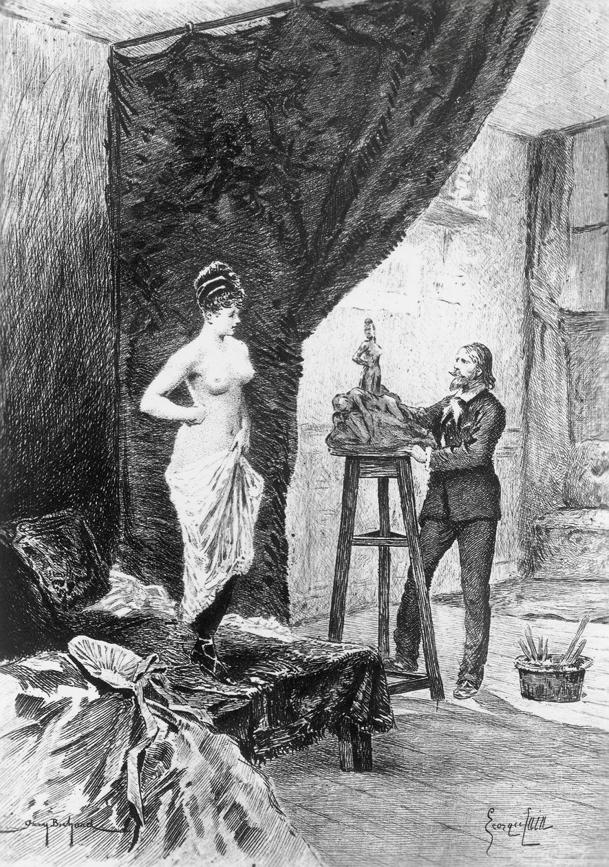 Ilustracja Georgesa Caina (1856-1919) do powieści Cousin Bette Honore de Balzac (1799-1850) z wielotomowego zbioru pt. Ludzka Komedia, wydanego w 1900 r., Paryż autorstwa Honore de Balzac
