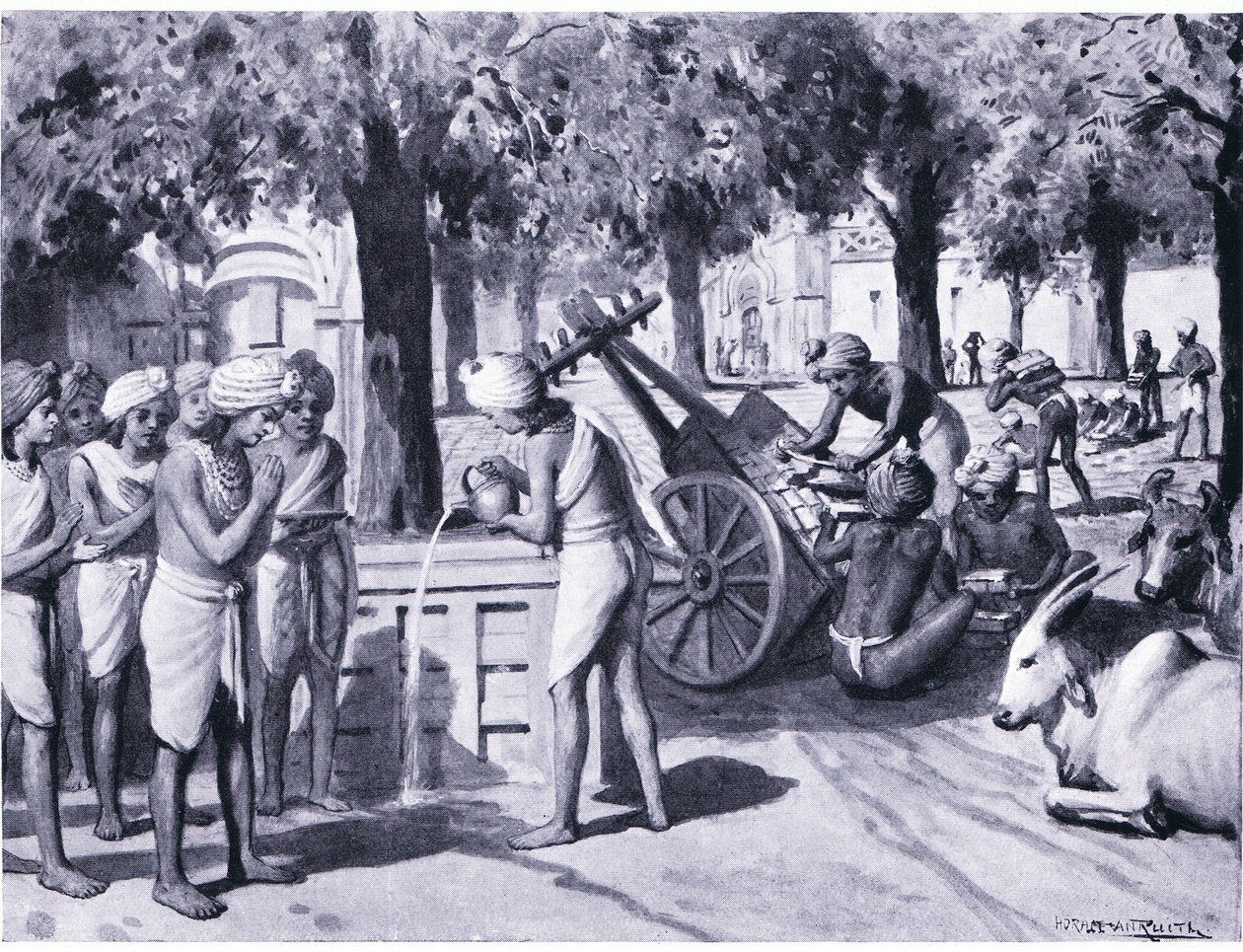 Wielki akt dobroczynności Anathpindaki 483 p.n.e. autorstwa Horace van Ruith