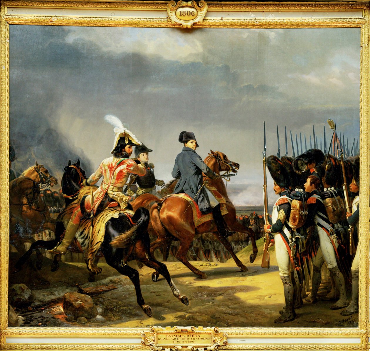 Bitwa pod Jeną, wygrana przez cesarza Napoleona I 14 października 1806 r. ... autorstwa Horace (after) Vernet