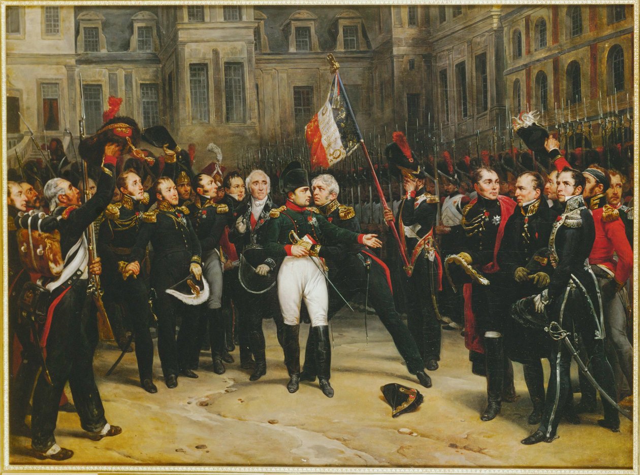 Napoleon żegna się z Gwardią Cesarską w Fontainebleau ... autorstwa Horace (after) Vernet