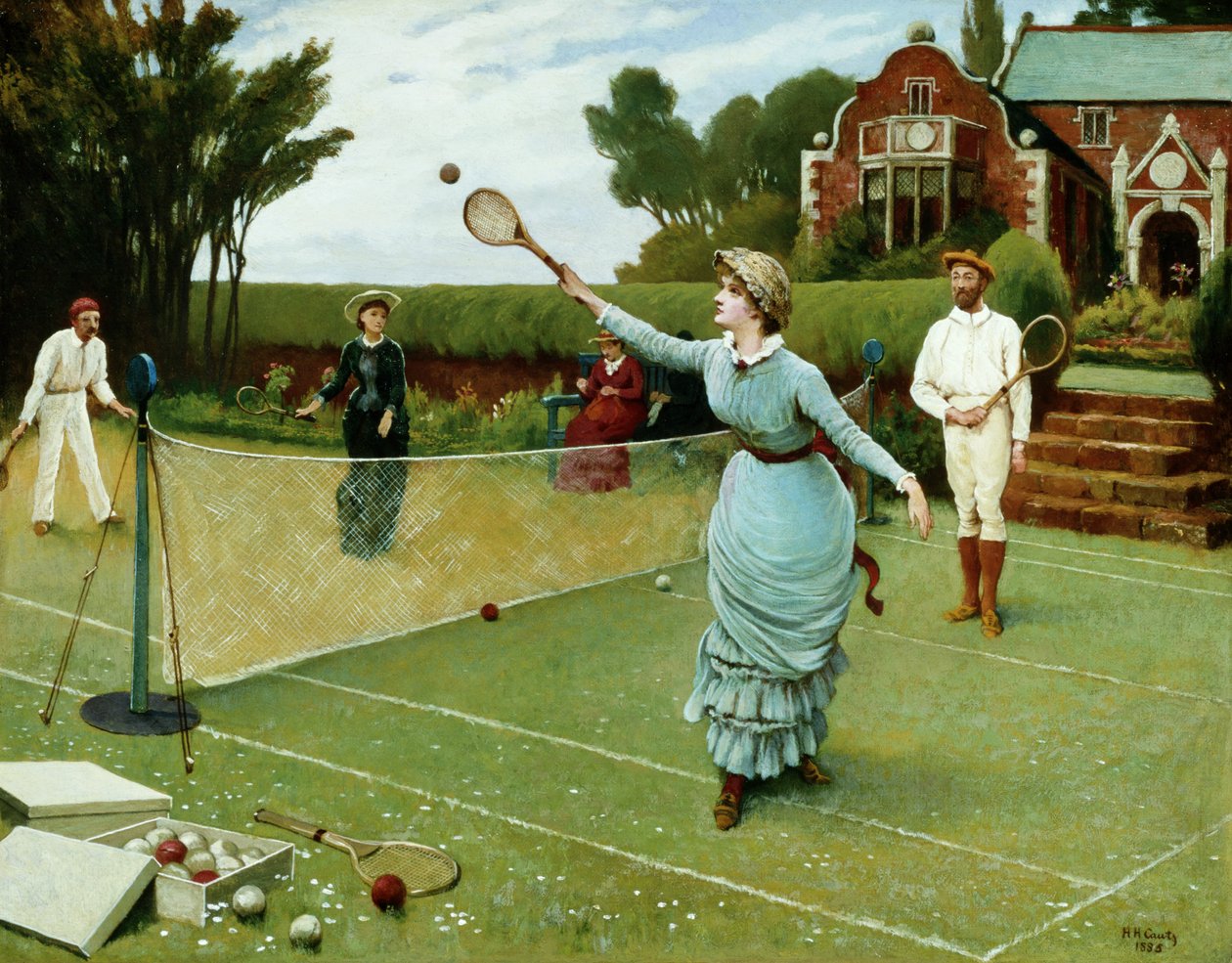 Tenisiści, 1885 autorstwa Horace Henry Cauty