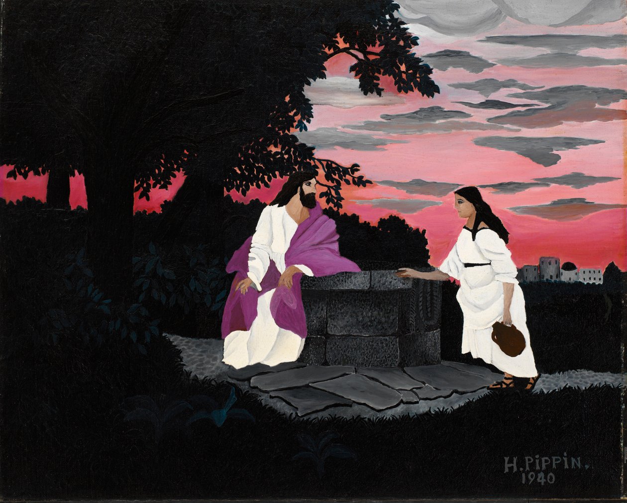 Chrystus i Niewiasta Samarii autorstwa Horace Pippin