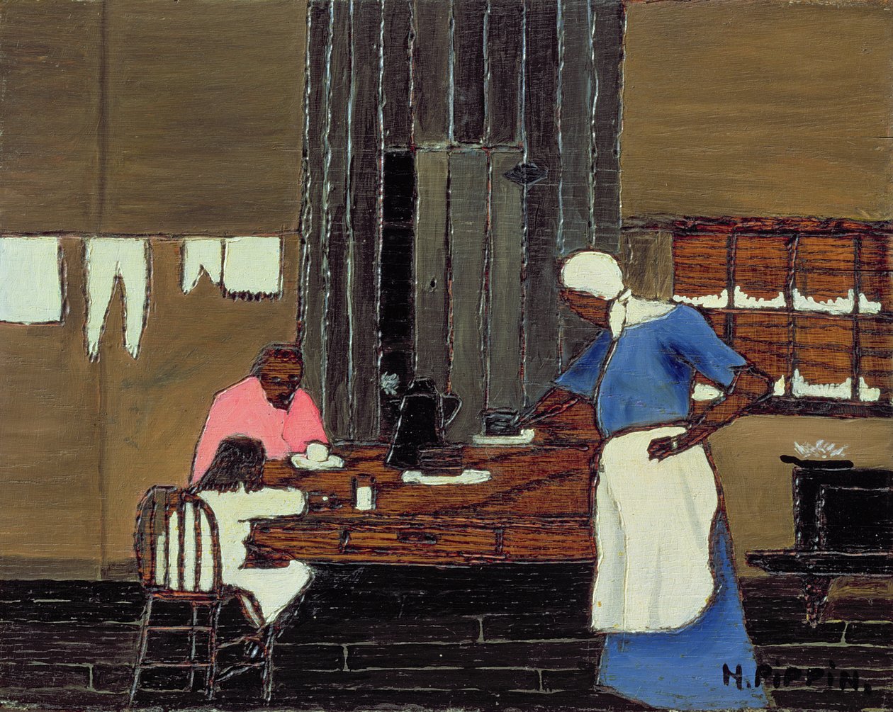 Wieczerza, ok. 1940 (olej na desce) autorstwa Horace Pippin