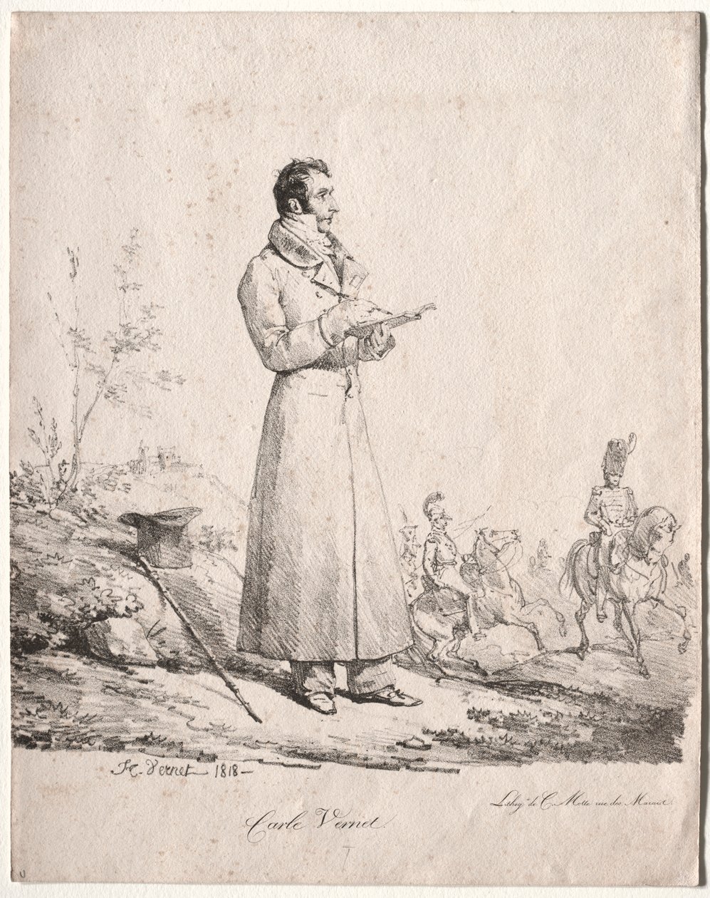 Antoine Charles Horace Vernet, zwany Carle autorstwa Emile Jean Horace Vernet