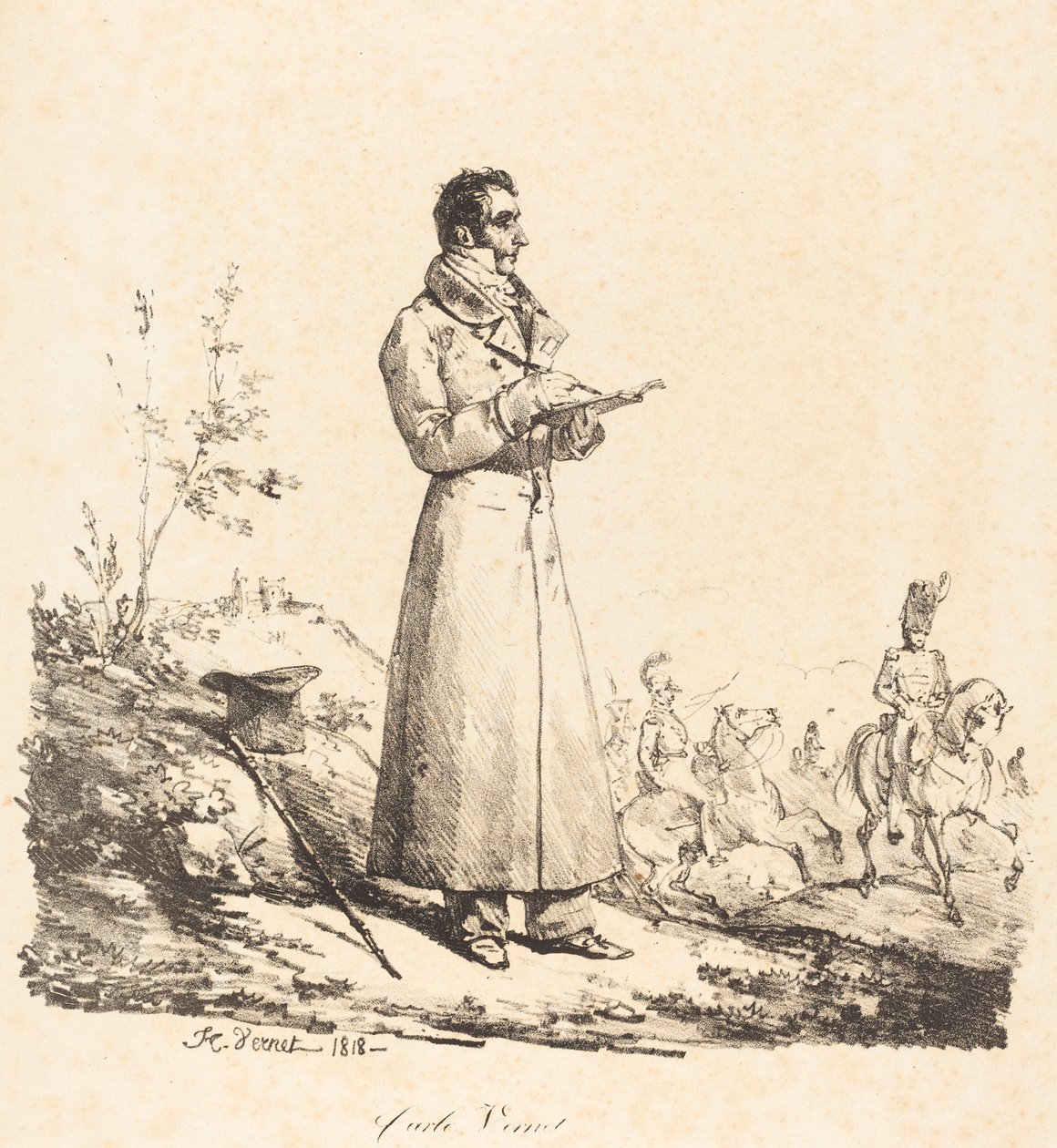 Carle Vernet, pełna długość autorstwa Emile Jean Horace Vernet