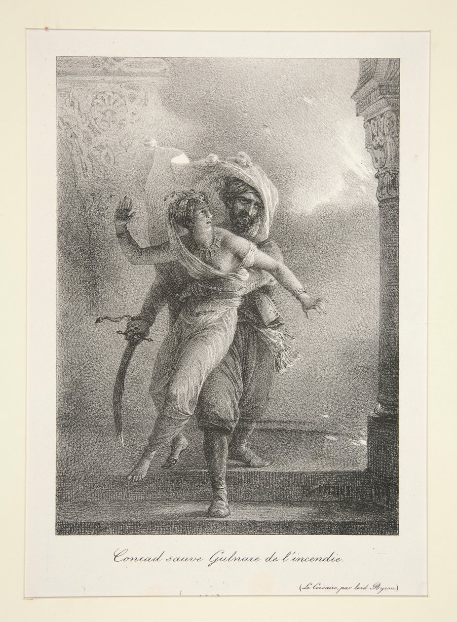 Conrad ratuje Gulnare przed l autorstwa Emile Jean Horace Vernet