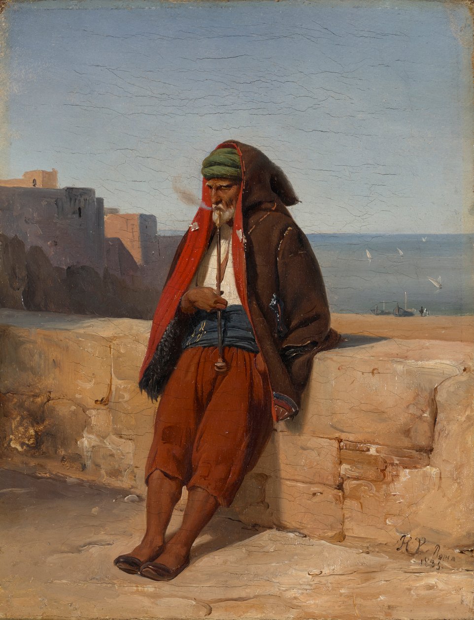 Algiereńczyk palący fajkę autorstwa Horace Vernet