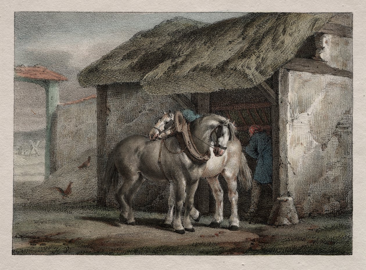 Koń hodowlany autorstwa Emile Jean Horace Vernet