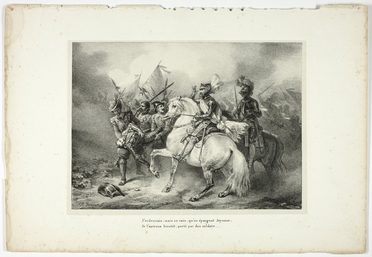 Kazałem, ale na próżno, oszczędzić Joyeuse... autorstwa Horace Vernet