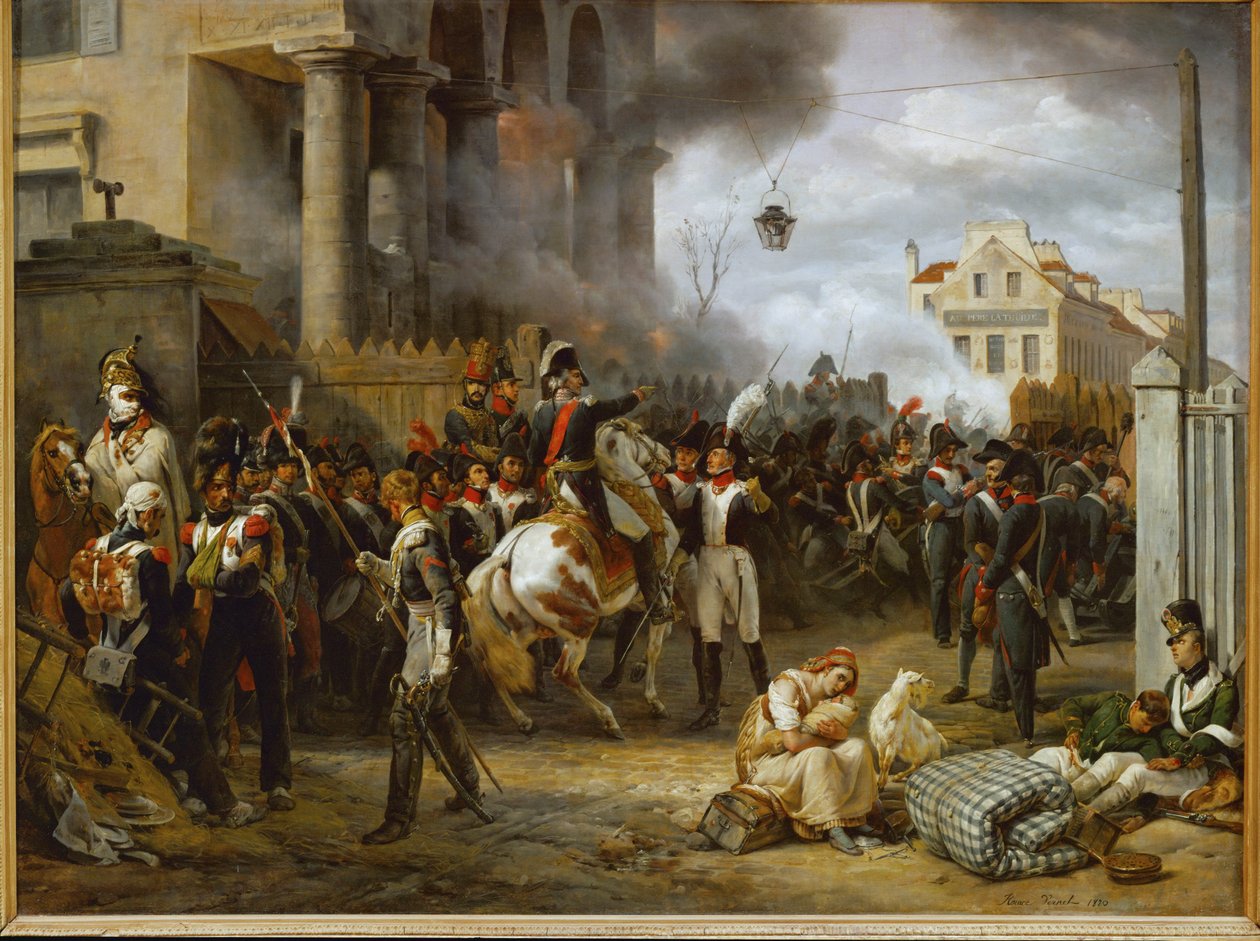 La barriere de Clichy - Obrona Paryża przy Porte de Clichy przed sprzymierzonymi armiami Wielkiej Brytanii, Rosji, Prus ... autorstwa Horace Vernet