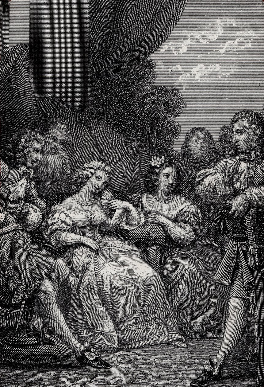Mizantrop lub zakochany Atrabilaire - Grawer z „Dzieło” Jean-Baptiste Poquelin dit Moliere (Jean Baptiste Poquelin autorstwa Emile Jean Horace Vernet