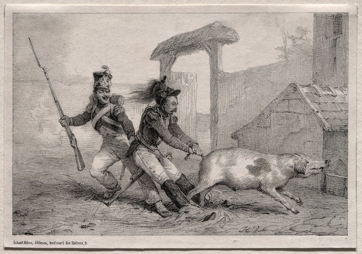 Huncwoci, trzymajcie się mocno. autorstwa Emile Jean Horace Vernet