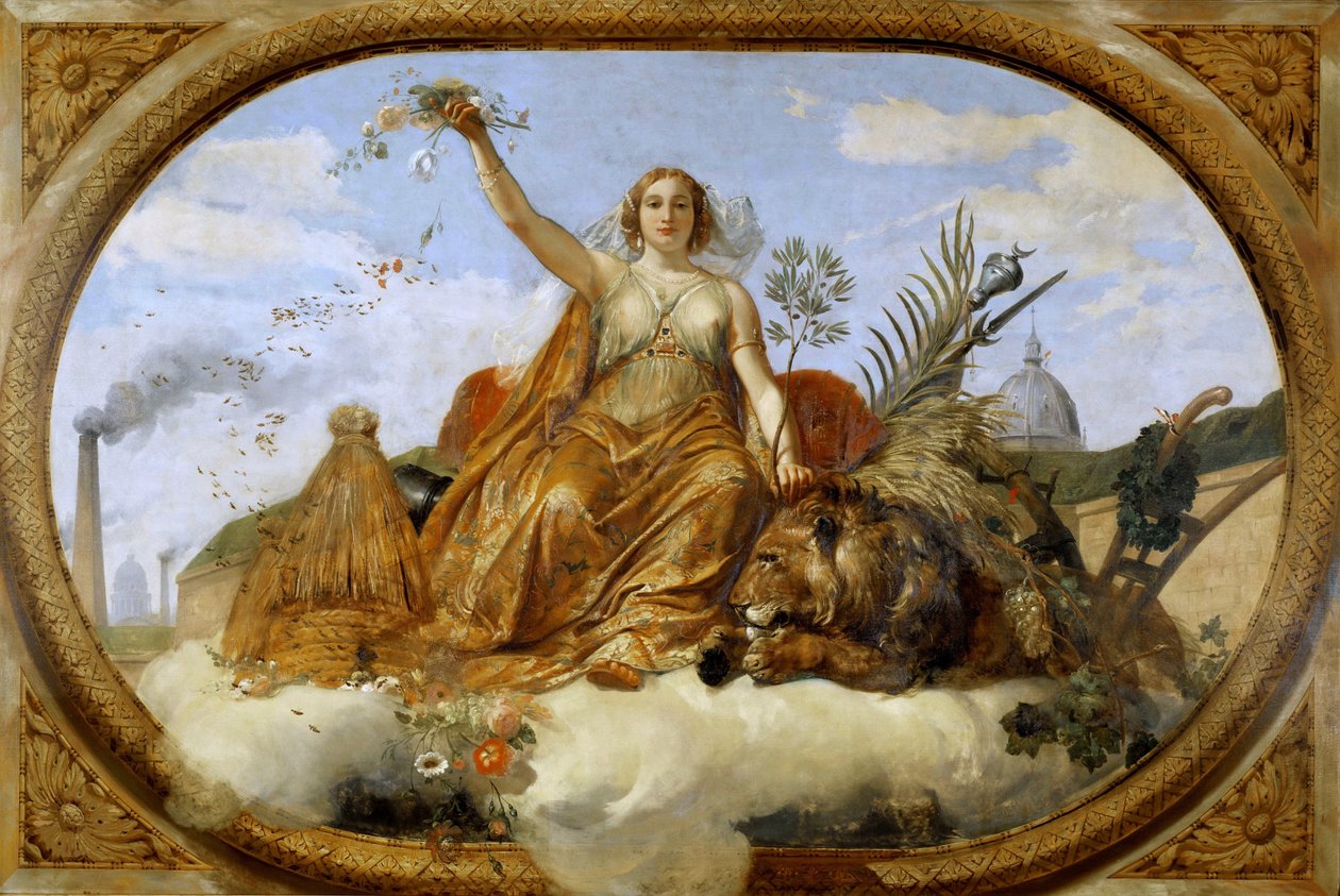Obraz na suficie Pokoju, Salle des Pas Perdus, 1839-1847. autorstwa Emile Jean Horace Vernet