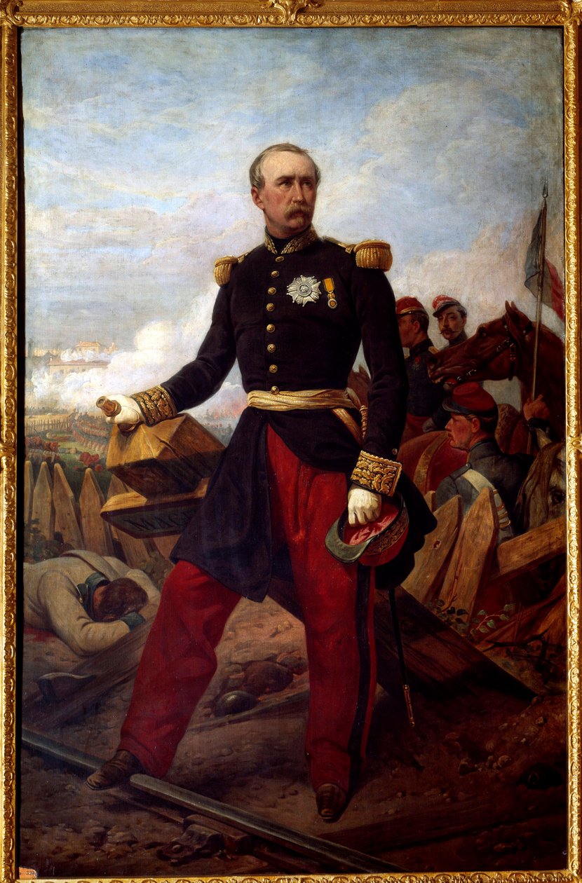 Portret u stóp Patrice de Mac Mahon, marszałka Francji w 1859 r., księcia Magenta (1808-1893) prezydenta republiki w latach 1873-1879 reprezentanta w bitwie pod Magentą 4 czerwca autorstwa Emile Jean Horace Vernet