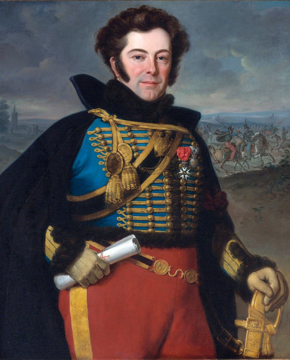 ""Portret Auguste-Frederic Bonamour, markiz de Talhouet (1788-1842) (Talhouet-Bonamour)"" Obraz Horace Vernet (1789-1863) Olej na płótnie autorstwa Emile Jean Horace Vernet