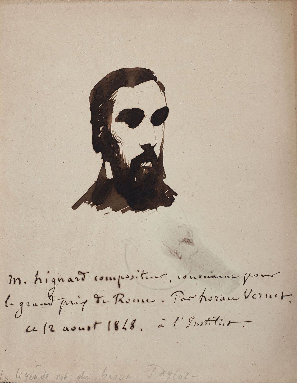 Portret kompozytora Aristide Hignarda 1822-1898, 1848. autorstwa Emile Jean Horace Vernet
