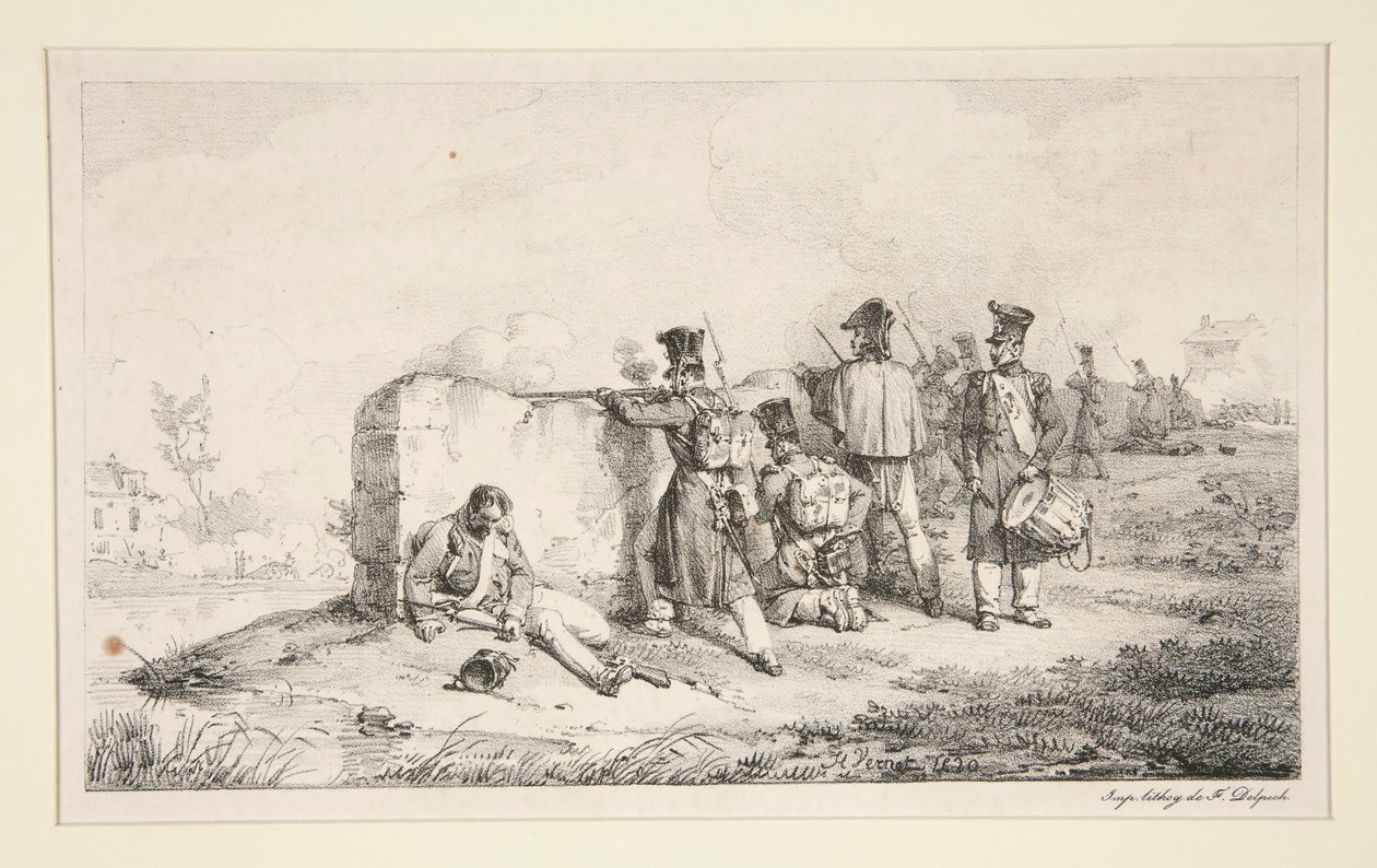 Żołnierze w potyczkach autorstwa Emile Jean Horace Vernet
