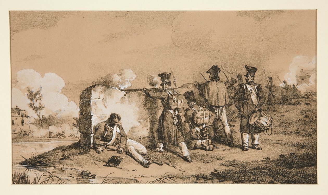 Żołnierze w tyralierze autorstwa Horace Vernet