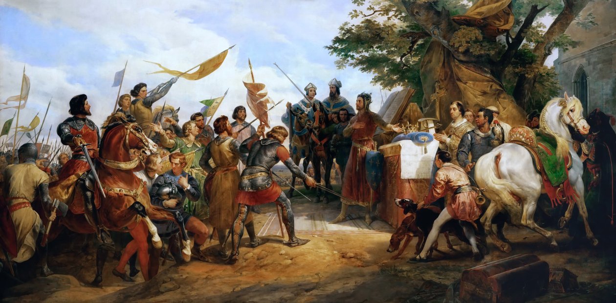 Bitwa pod Bouvines 27 lipca 1214 r. autorstwa Emile Jean Horace Vernet