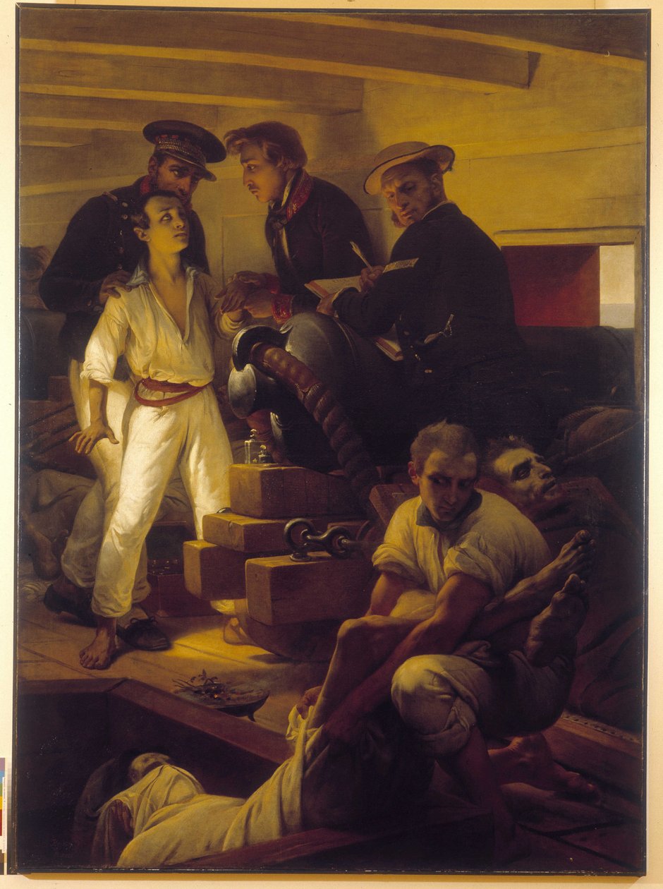 Cholera na pokładzie Melpomeny - (Zajezdnia Służby Sanitarnej Marsylii) autorstwa Emile Jean Horace Vernet