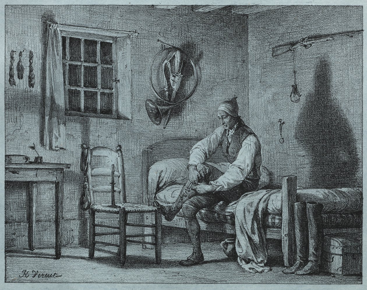 Sługa Limiera wstający z łóżka, ok. 1930 r. 1818. autorstwa Emile Jean Horace Vernet
