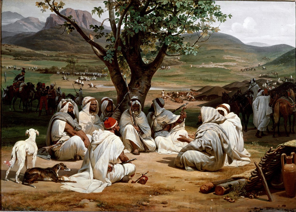 Parlamentarzysta i Rada Przywódców Arabskich Medjeles. Obraz Antoine Charles Horace Vernet (1758-1836) 1834. Wym. 98x52 cm. Chantilly, Muzeum Conde autorstwa Emile Jean Horace Vernet