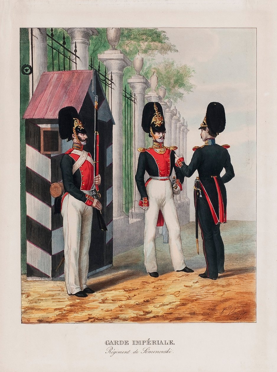Semenovsky Pułk Ratowników, pierwsza ćwierć XIX wieku. autorstwa Emile Jean Horace Vernet