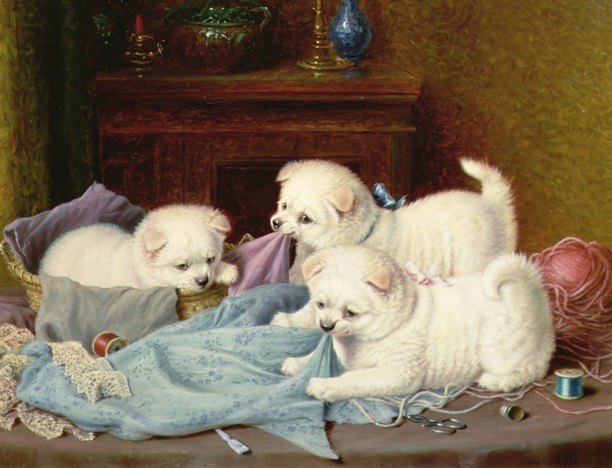 Mali psotnicy (olej na płótnie) autorstwa Horatio Henry Couldery