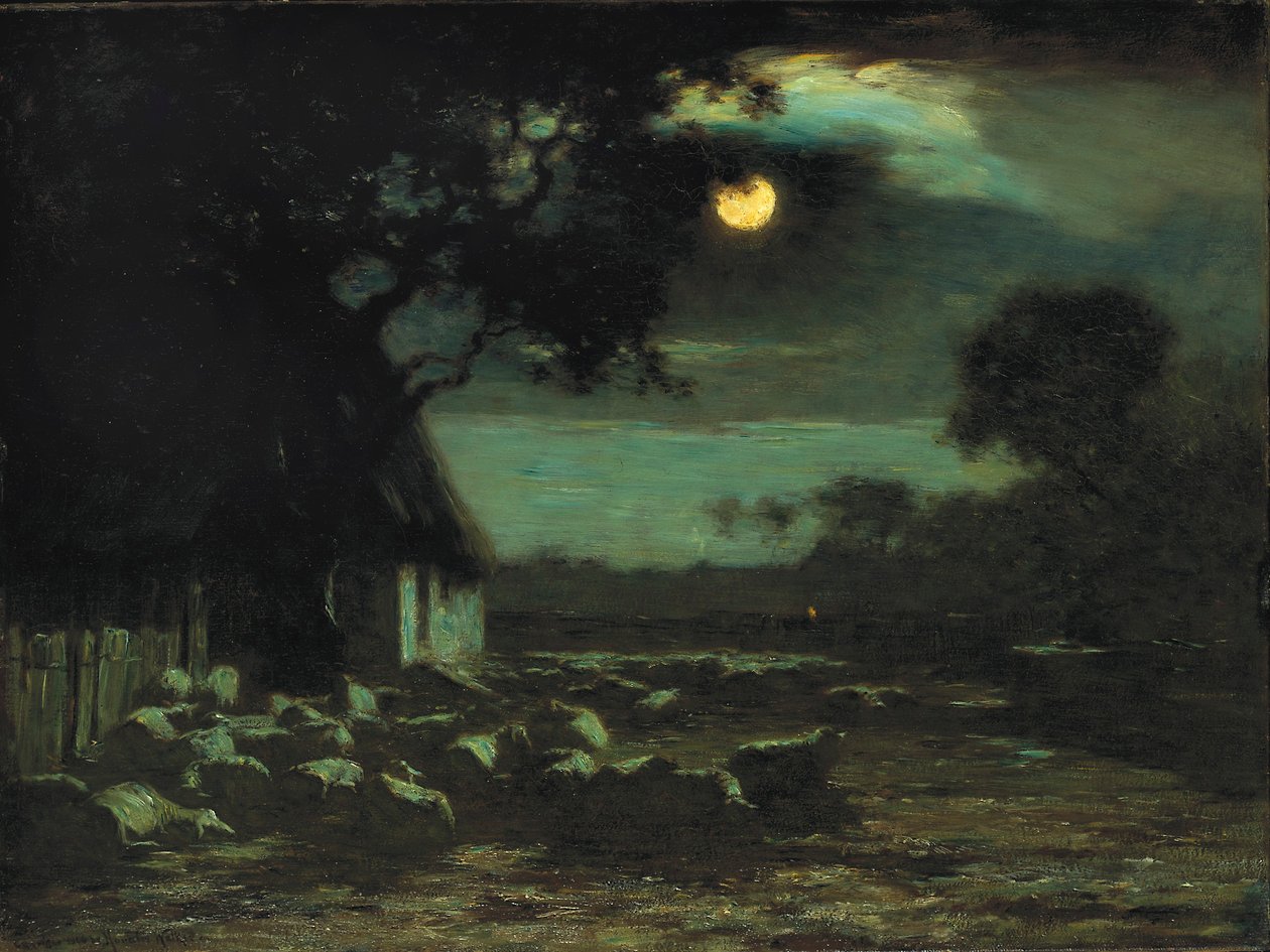 Sheepyard, Moonlight autorstwa Horatio Walker