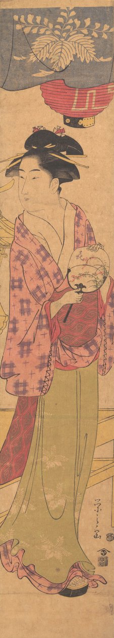 Dziewczyna z wachlarzem, ca. 1780. autorstwa Hosoda Eishi