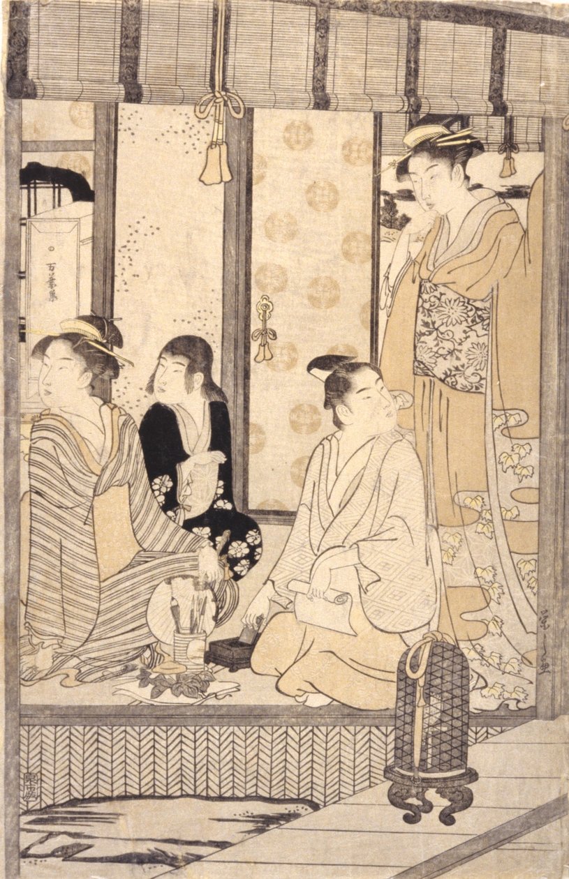 Morning Glory (Asago) (kolorowy drzeworyt) autorstwa Hosoda Eishi