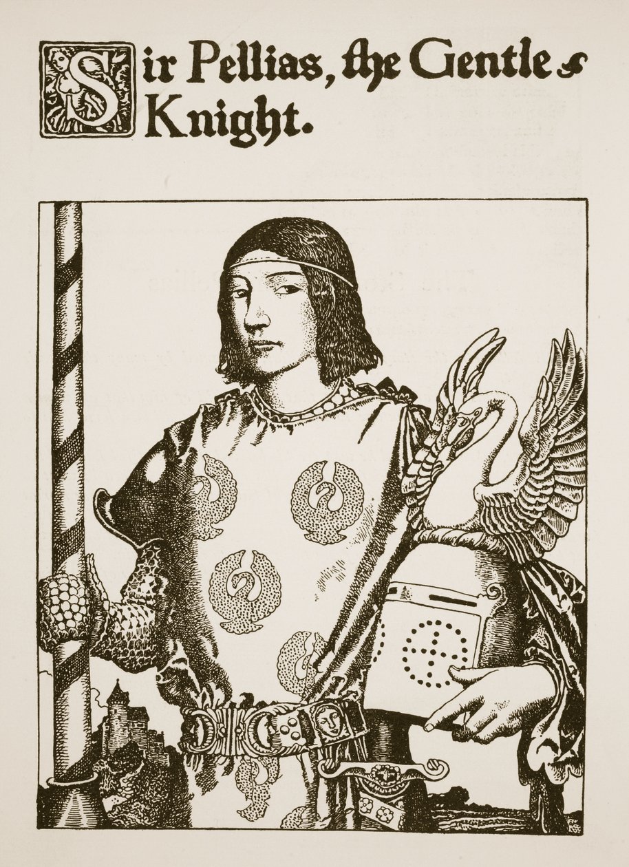 Sir Pellias, Łagodny Rycerz, ilustracja z „Historii króla Artura i jego rycerzy”, 1903 autorstwa Howard Pyle