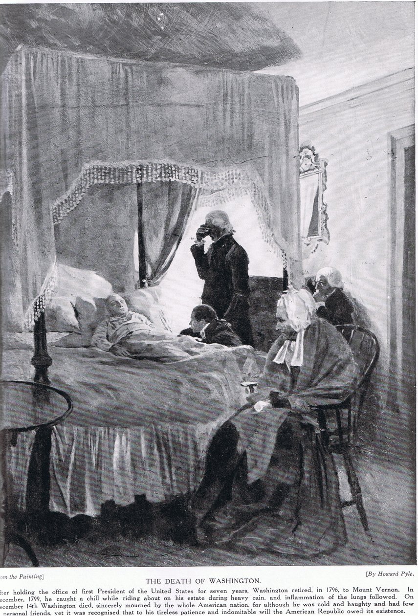 Śmierć Waszyngtona pod Mount Vernon, 14 grudnia 1799 autorstwa Howard Pyle
