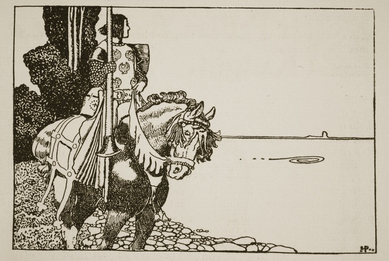 Opowieść o Sir Pelliasie, ilustracja z "Opowieści o królu Arturze i jego rycerzach", 1903 autorstwa Howard Pyle