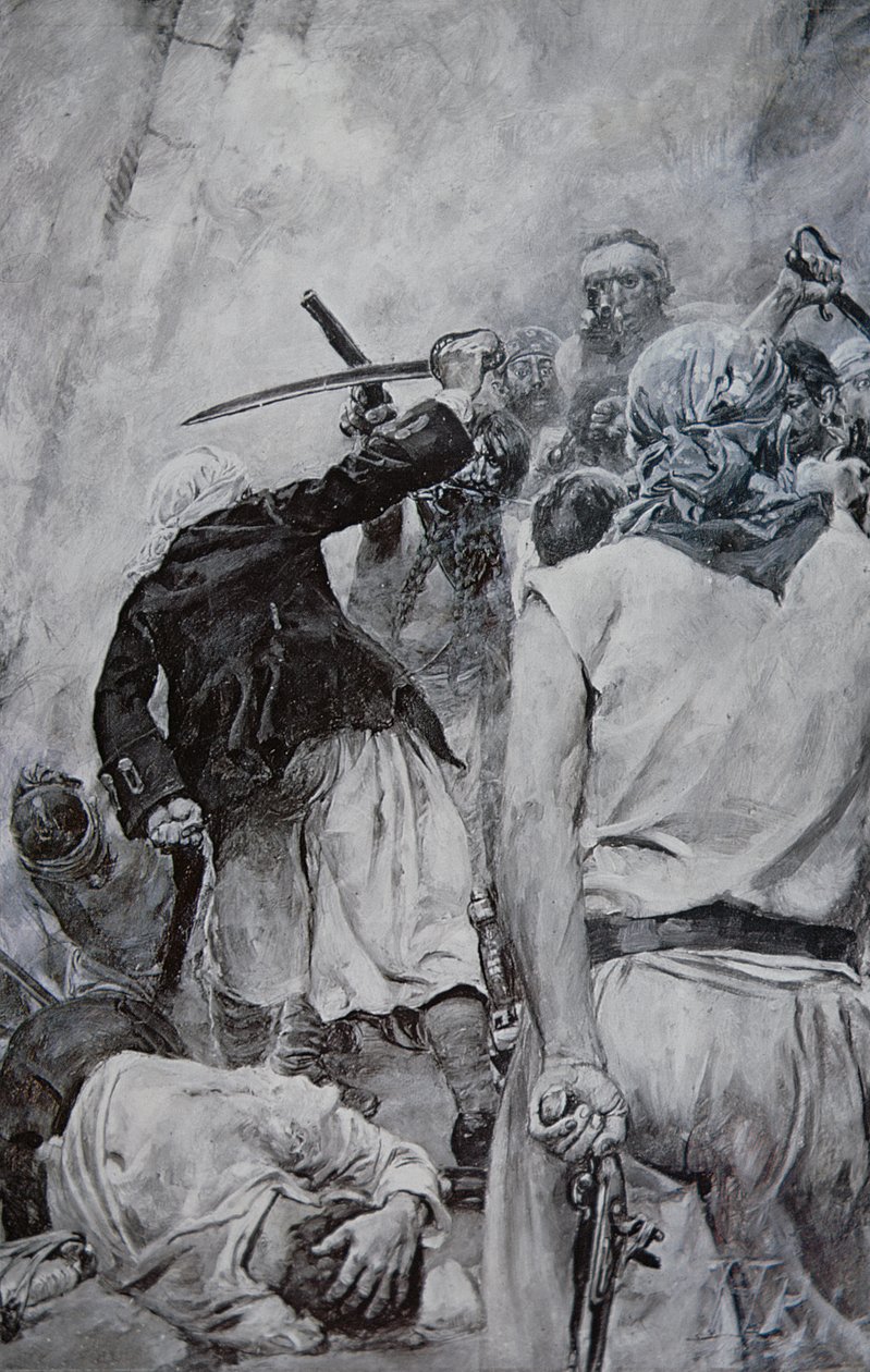 Walka piratów (lito) autorstwa Howard (after) Pyle