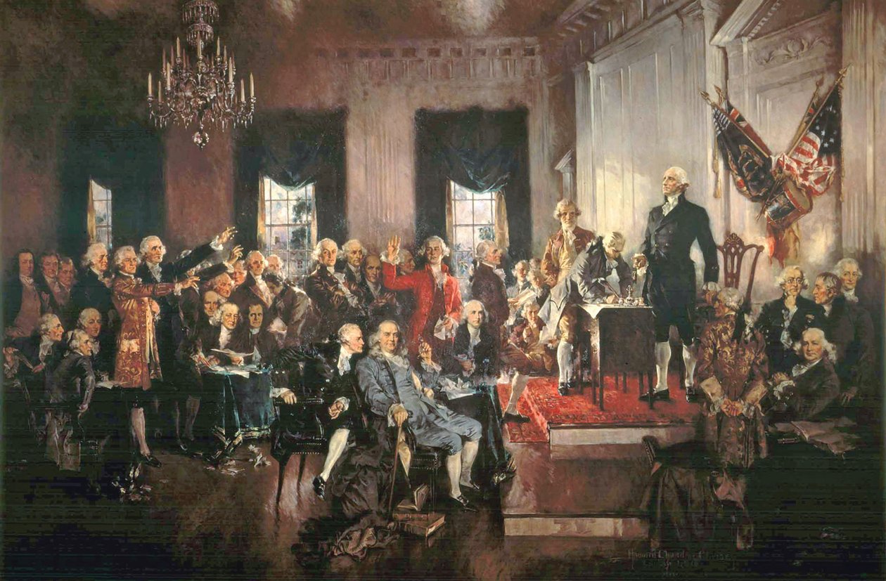 Podpisanie Konstytucji Stanów Zjednoczonych w 1787 roku autorstwa Howard Chandler Christy