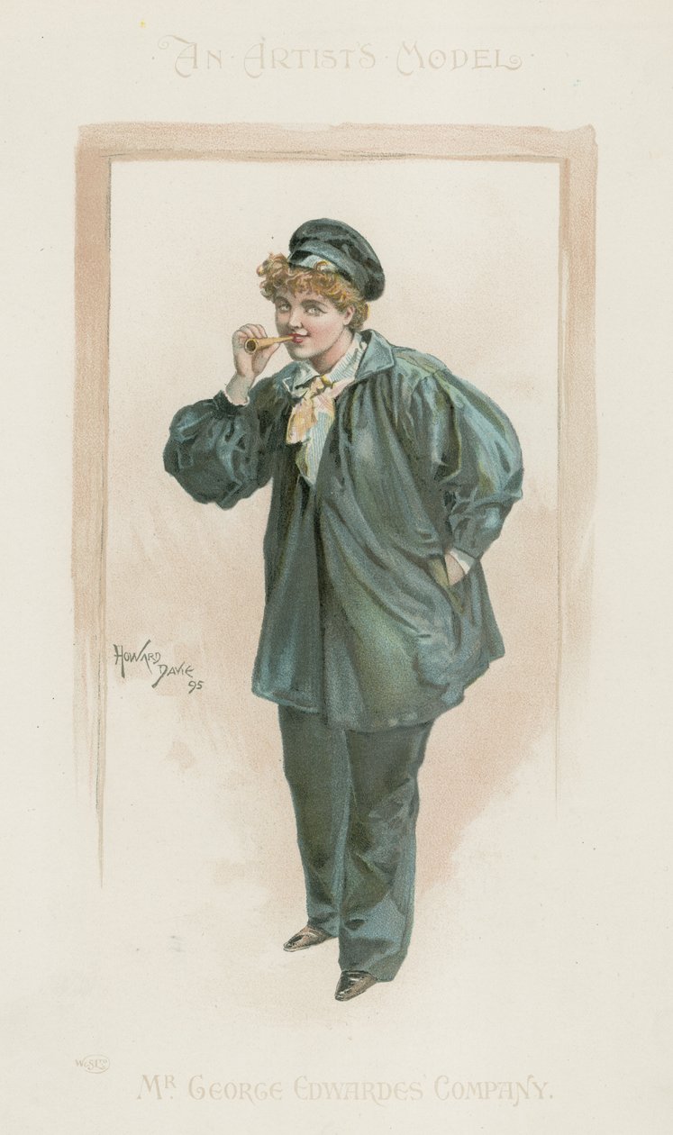 Pełnometrażowy portret kobiety (kolorowa litografia) autorstwa Howard Davie