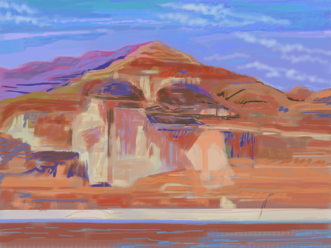 Malowane klify, Lake Powell (grafika komputerowa) autorstwa Howard Ganz