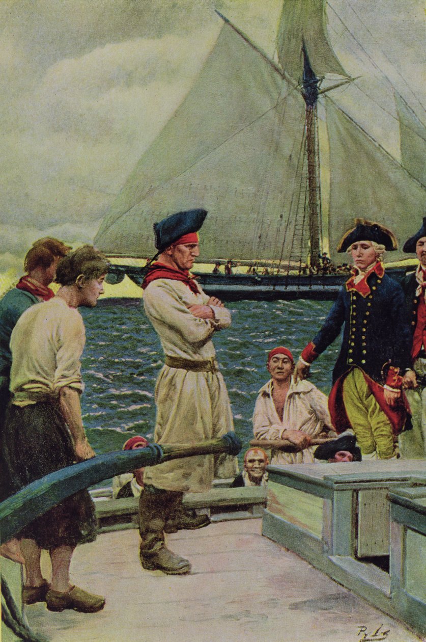 Amerykański kaper biorący nagrodę brytyjską, ilustracja z „Pennsylvania