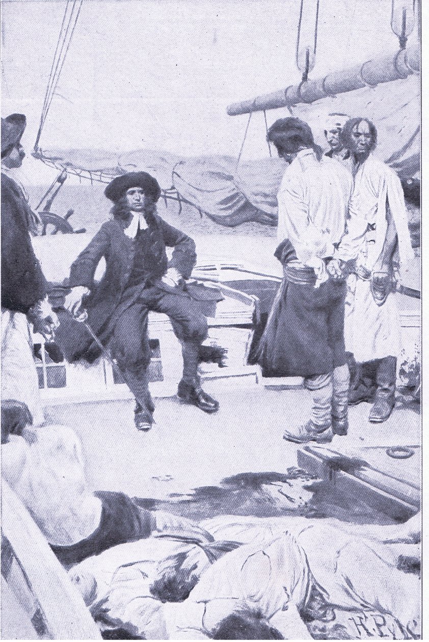 Pułkownik Brett i pirat, z Księgi piratów Howarda Pylesa wydanej przez Harper & Bros, 1921 autorstwa Howard Pyle