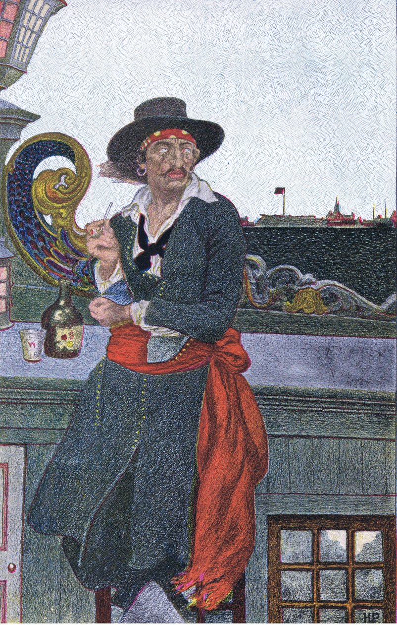 Kidd na pokładzie Galery Przygód, z Księgi piratów Howarda Pylesa wydanej przez Harper & Bros, 1921 autorstwa Howard Pyle
